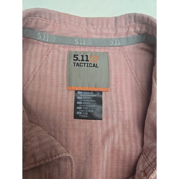5.11 Tactical Shirt Women's M Red Tweed Snap Button Up Roll Tab Long Sleeve - Picture 4 of 13